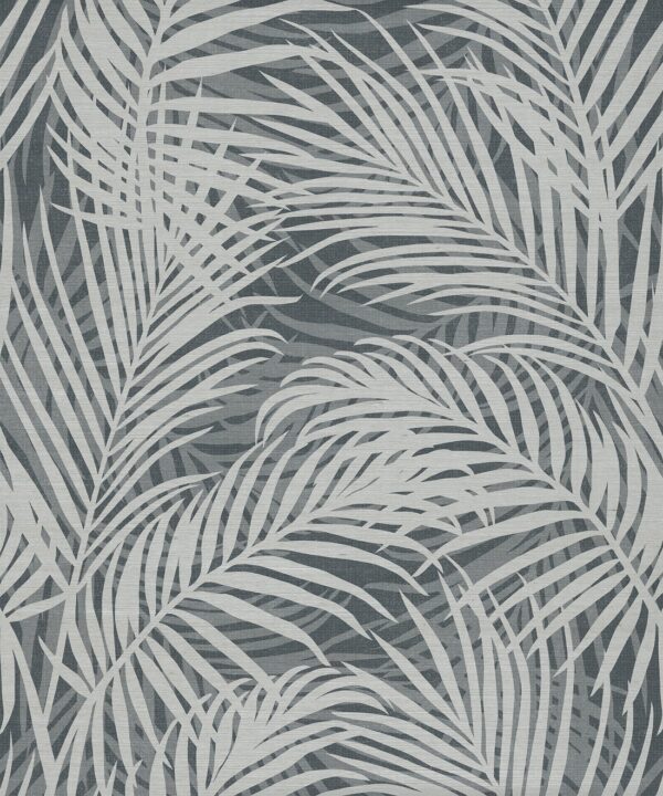 Laguna Palms Grasscloth Wallpaper - Colourway: Denim - Pattern Play Collection