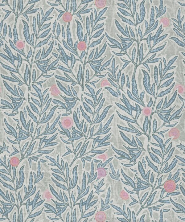 Linen Seagrass Grasscloth Wallpaper - Colourway: Jena Blues - Pattern Play Collection