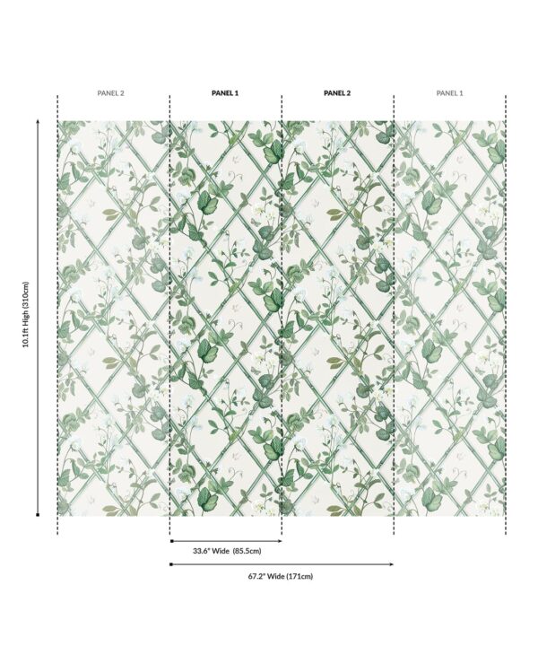 Grande Climbing Sweet Pea Grasscloth Wallpaper - Image 4