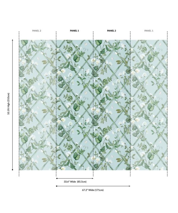 Grande Climbing Sweet Pea Grasscloth Wallpaper - Image 2