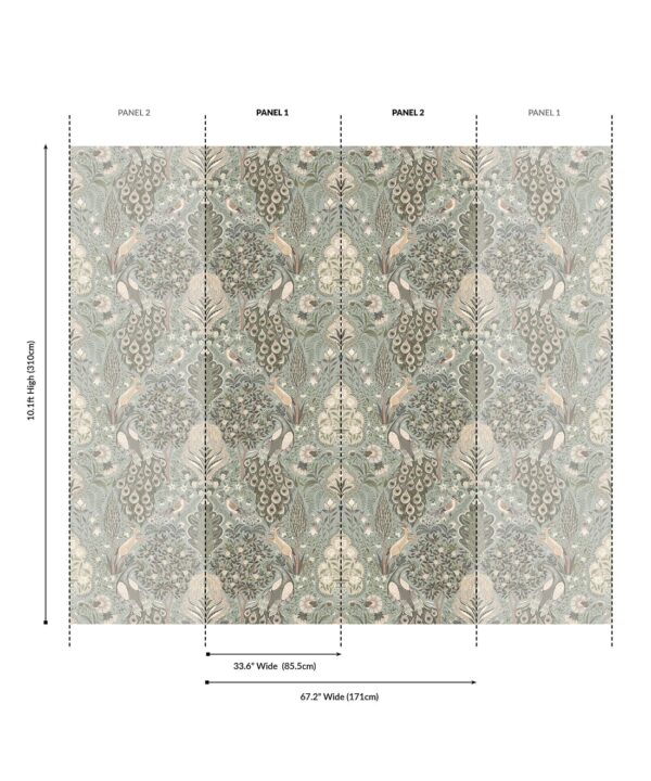 Peacock Garden Grasscloth Wallpaper - Image 4