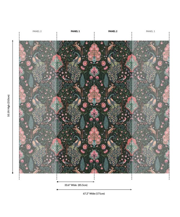 Peacock Garden Grasscloth Wallpaper - Image 6