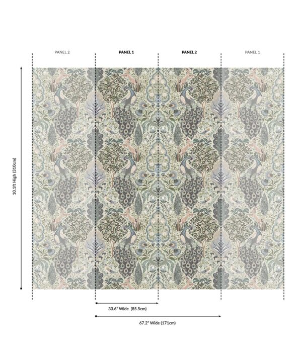 Peacock Garden Grasscloth Wallpaper - Image 10