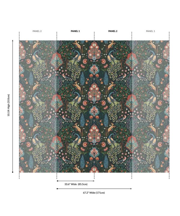 Peacock Garden Grasscloth Wallpaper - Image 12