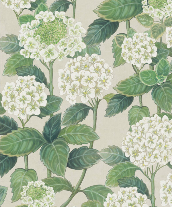 Hydrangea Garden Decorative Textile Wallpaper