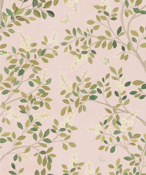 White Blossom Tree Decorative Textile Wallpaper - Image 2