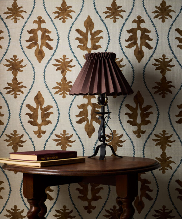 Great Jones Grasscloth Wallpaper - Colorway: Chestnut - Pattern Play Collection - Insitu