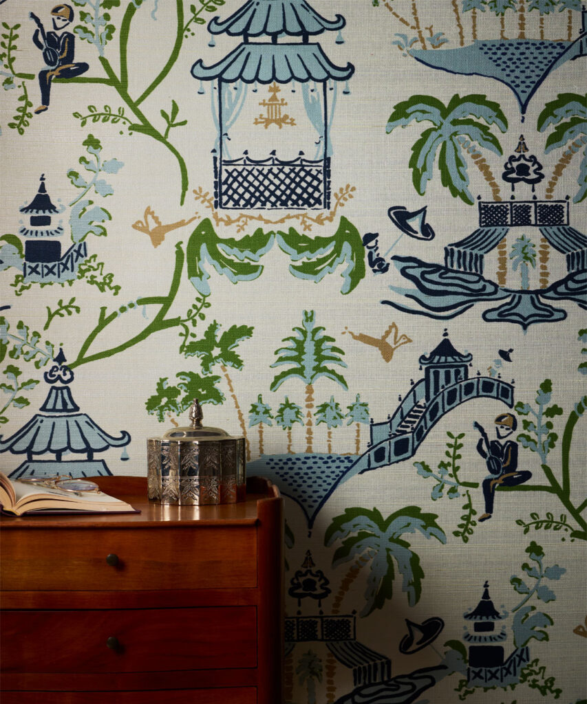 Mulberry Grasscloth Wallpaper - Colorway: Jungle - Pattern Play Collection - Insitu