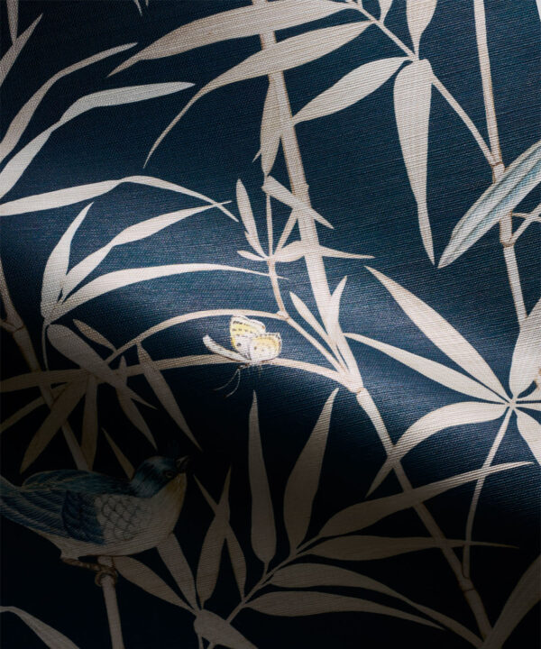 Bamboo Grasscloth Wallpaper - Colorway: Navy - Rich Traditions Collection - Swatch