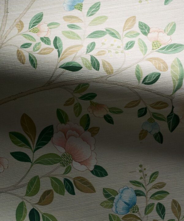 Camellia Tree Grasscloth Mural