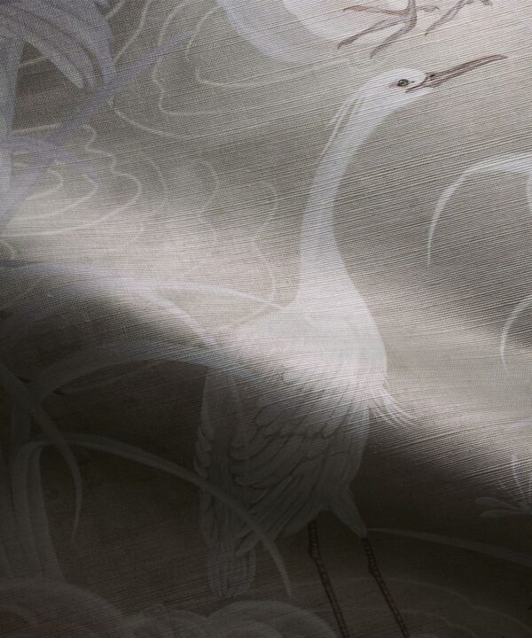Water Birds Grasscloth Wallpaper