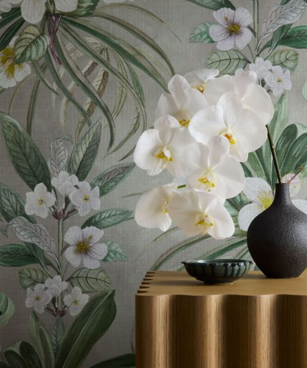 Hibiscus at Double Bay Grasscloth Wallpaper - Image 2