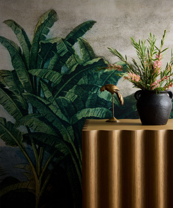 Palm Landscape Grasscloth Mural - Image 2