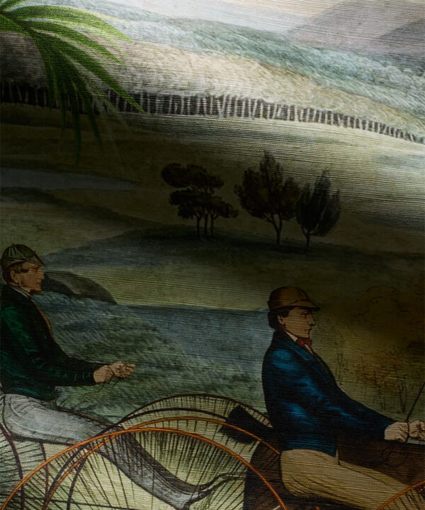 The Race at Hyde Park Grasscloth Mural
