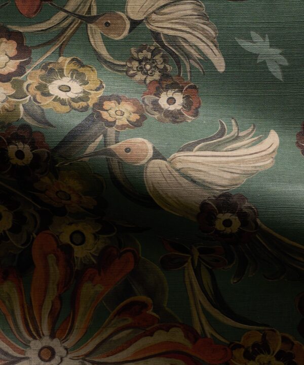 Hummingbird Garden Grasscloth Wallpaper