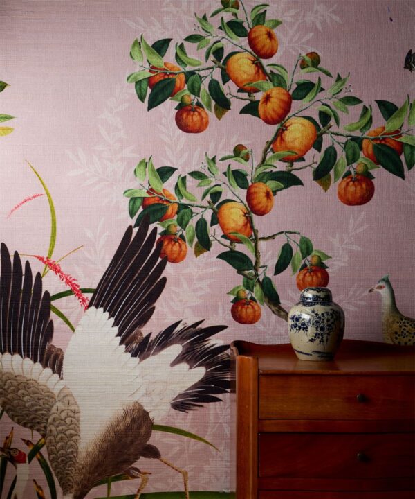 Oriental Garden Grasscloth Mural - Image 2