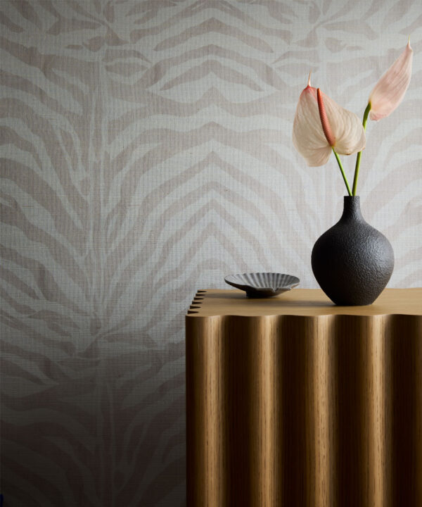 Zebra Grasscloth Wallpaper - Colorway: Argyle - Pattern Play Collection - Insitu