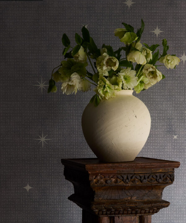 Southern Skies Grasscloth Wallpaper - Colorway: Blue - Pattern Play Collection - Insitu