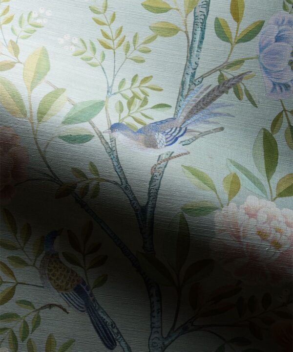 Chinoiserie Grasscloth Wallpaper