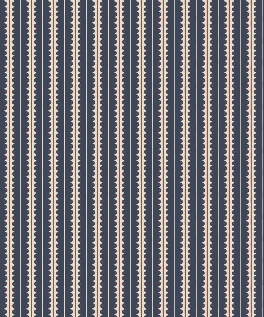 Big Top Wallpaper - Colorway: Navy - Petite Prints - Stripes Collection - Swatch
