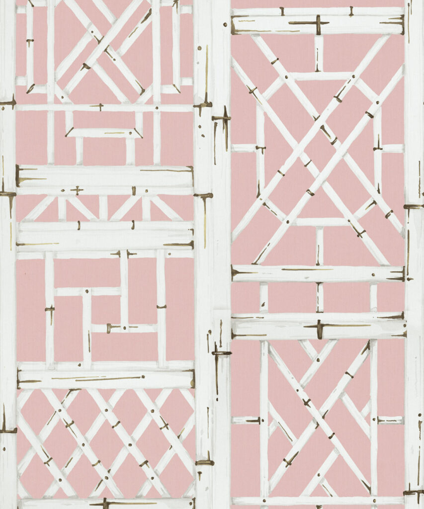 Bon Vivant Collection by Diane Bergeron - Briland Decorative Textile Wallpaper - Colourway: Pink - Swatch