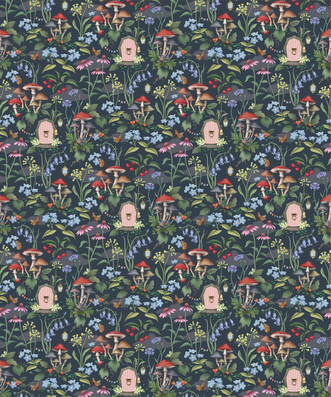 The Wishing Door Wallpaper - Colourway: Night - Swatch