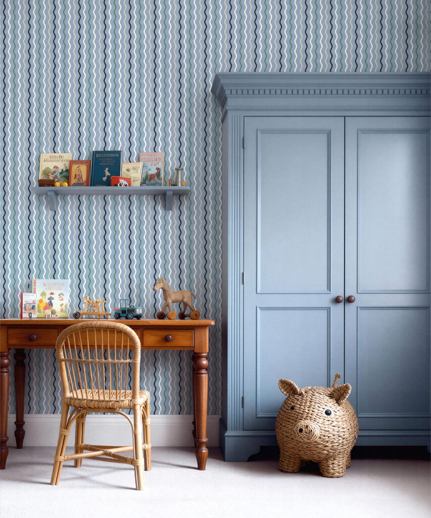 Topsy-Turvey Wallpaper - Colourway: Periwinkle - Roll
