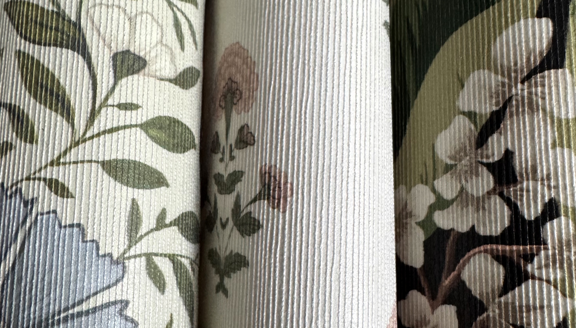 Decorative Textile Wallpapers side by side