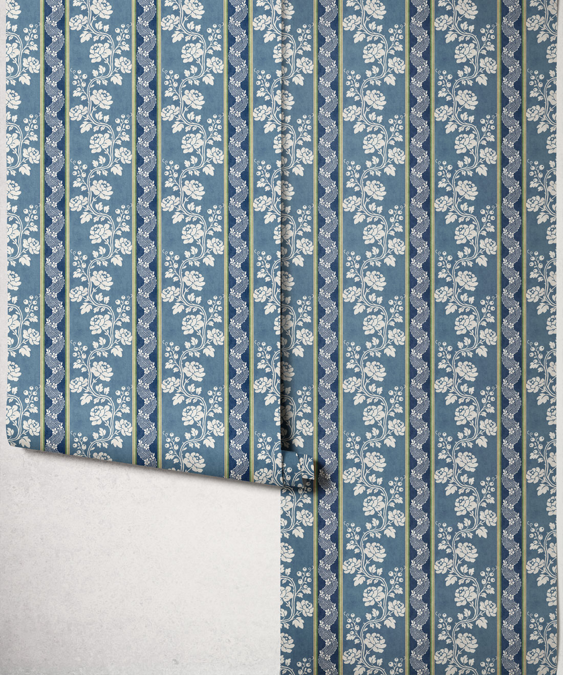 Elise Wallpaper - Colourway: Dark Blue - Roll