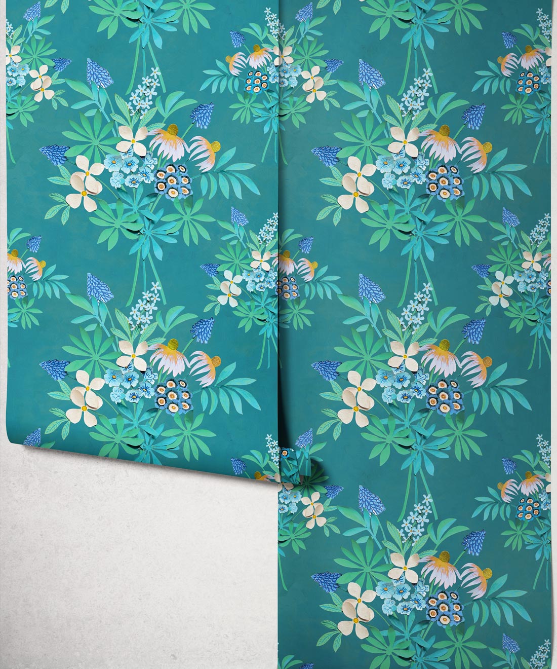Odette's Bouquet Wallpaper - Colourway: Old Navy - Roll