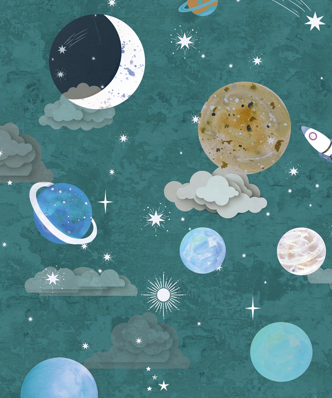 Blast Off Wallpaper - Colourway: Petal Pink - Swatch