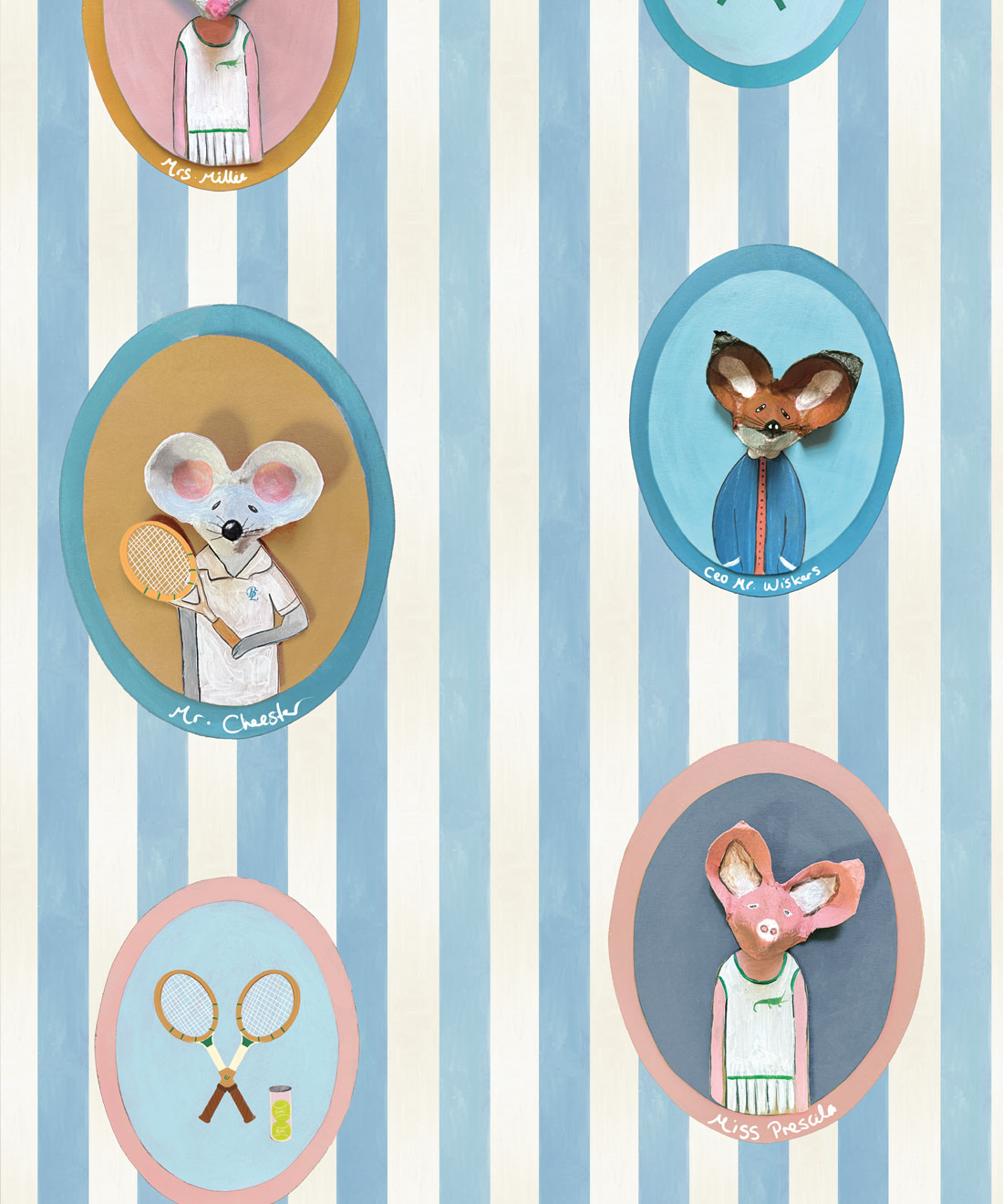 The Tennis Club Wallpaper - Colourway: Powder Blue - Swatch