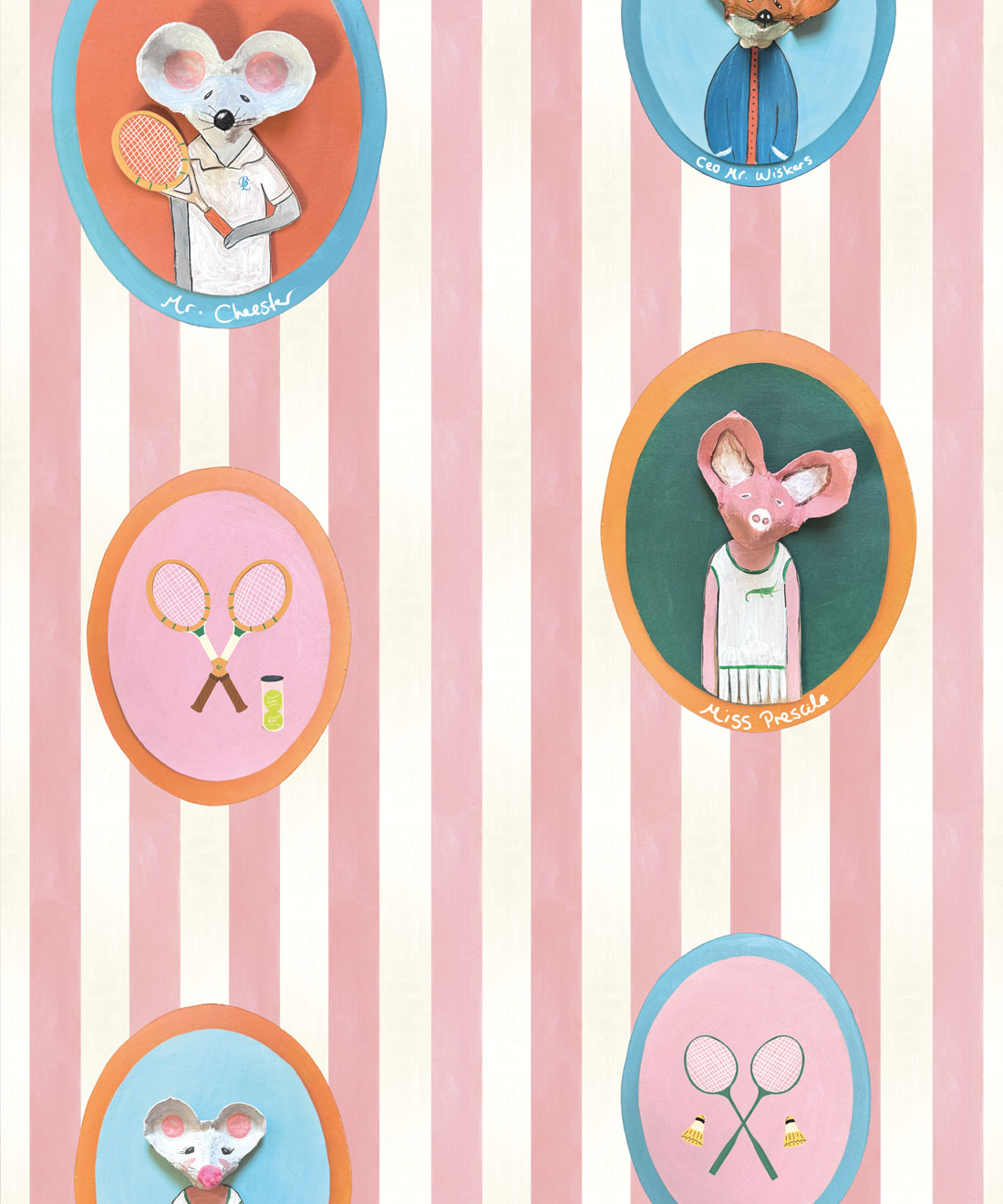 The Tennis Club Wallpaper - Colourway: Petal Pink - Swatch
