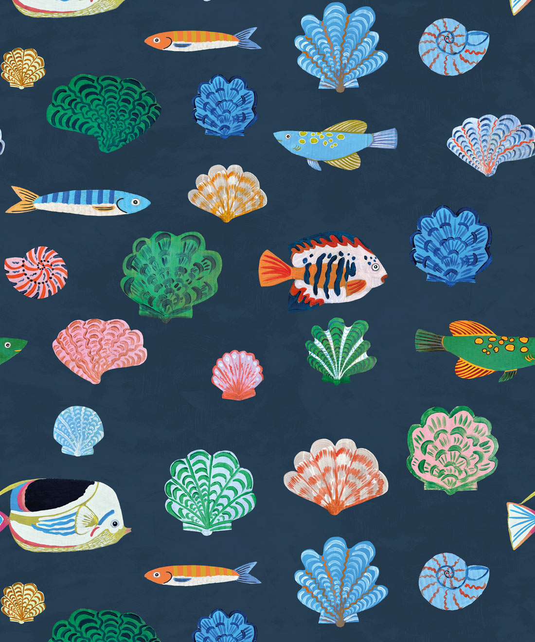 Seaside Treasures Wallpaper - Colourway: Old Navy - Swatch