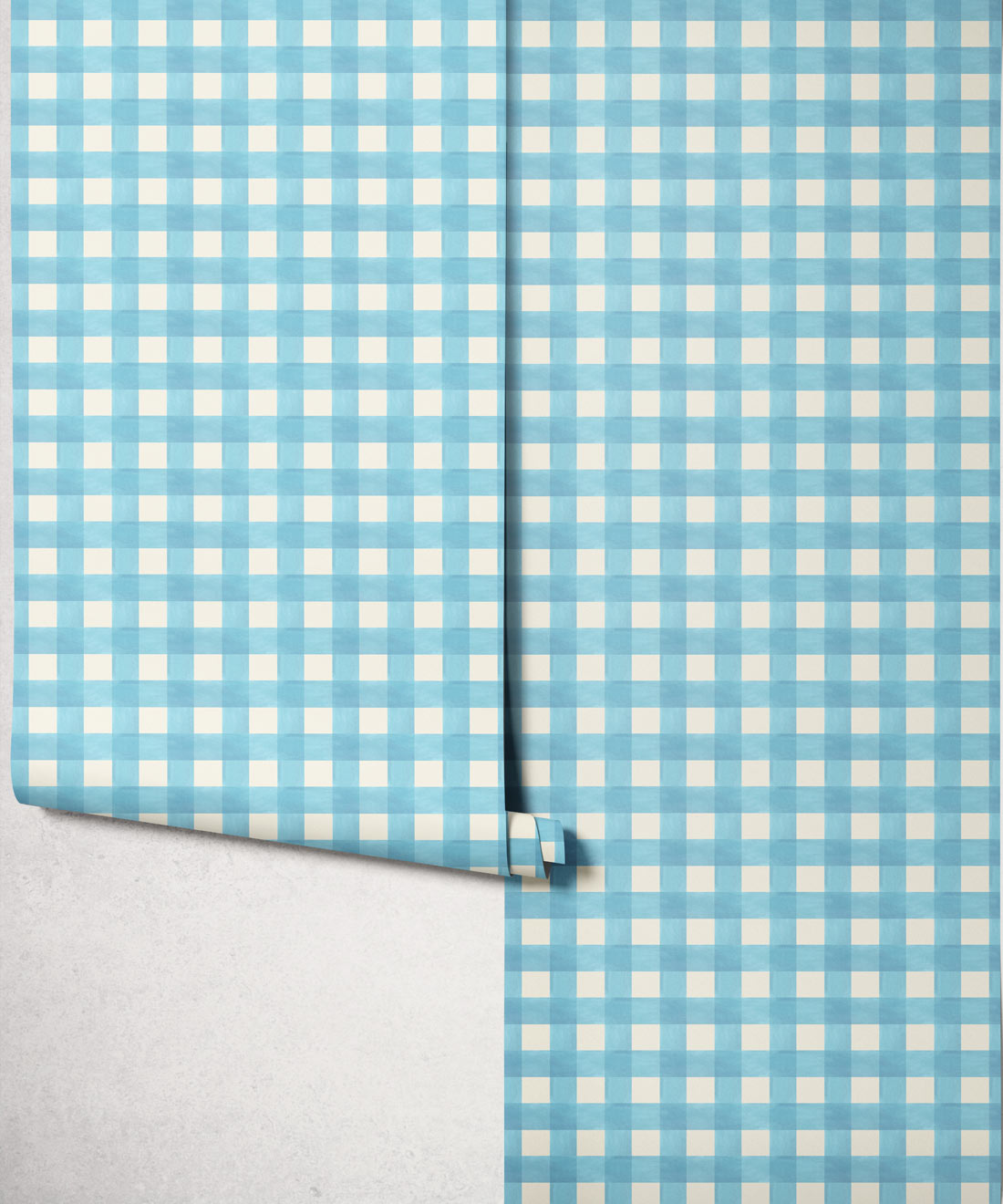 Clubhouse Check Wallpaper - Colourway: Powder Blue - Roll