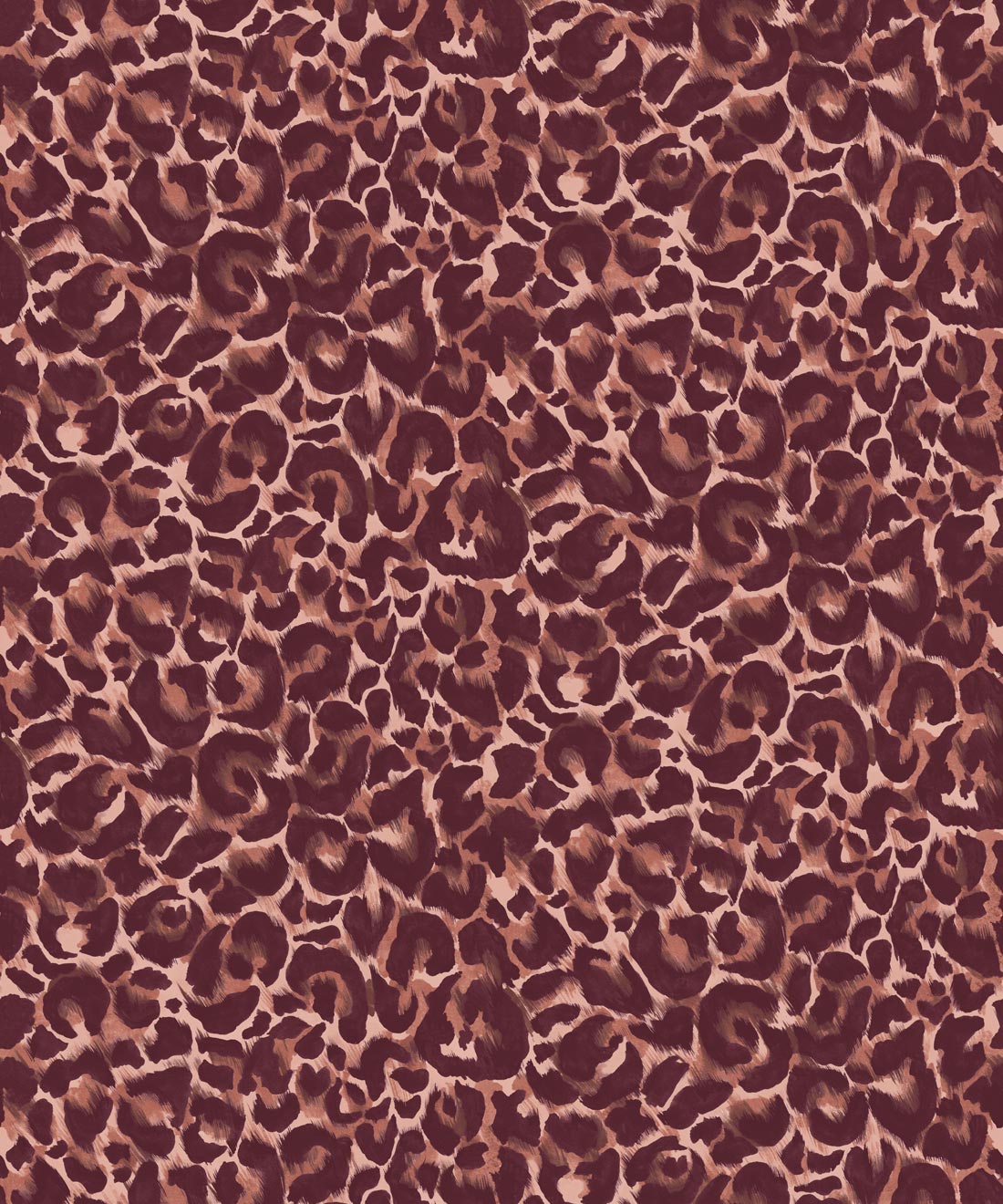 Wildcat Wallpaper - Colourway: Burgundy - Swatch