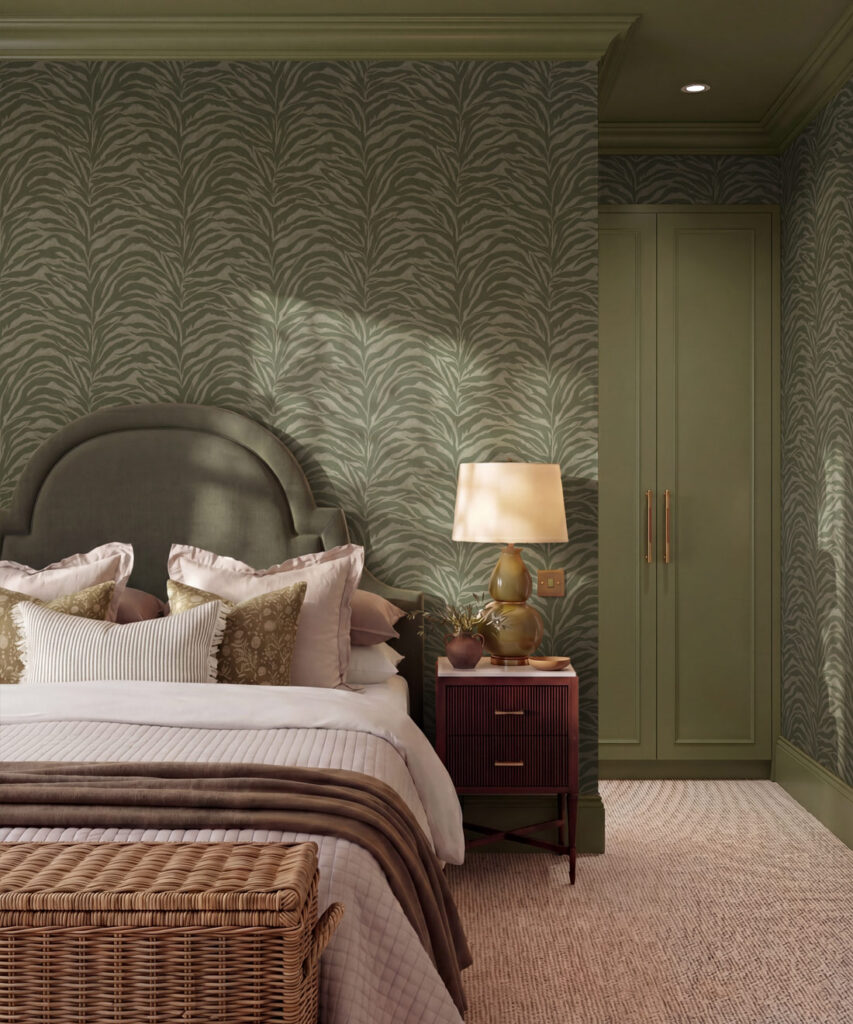 Serengeti Stripe Wallpaper - Colourway: Palm - Insitu