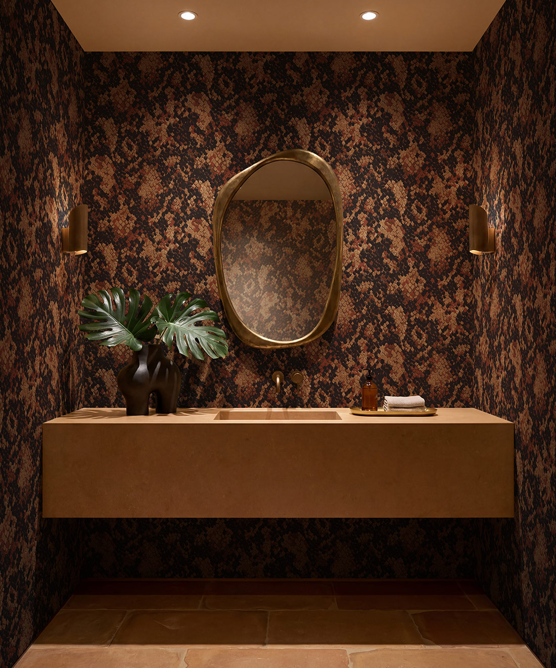 Snakeskin Wallpaper - Colourway: Cobra - Insitu