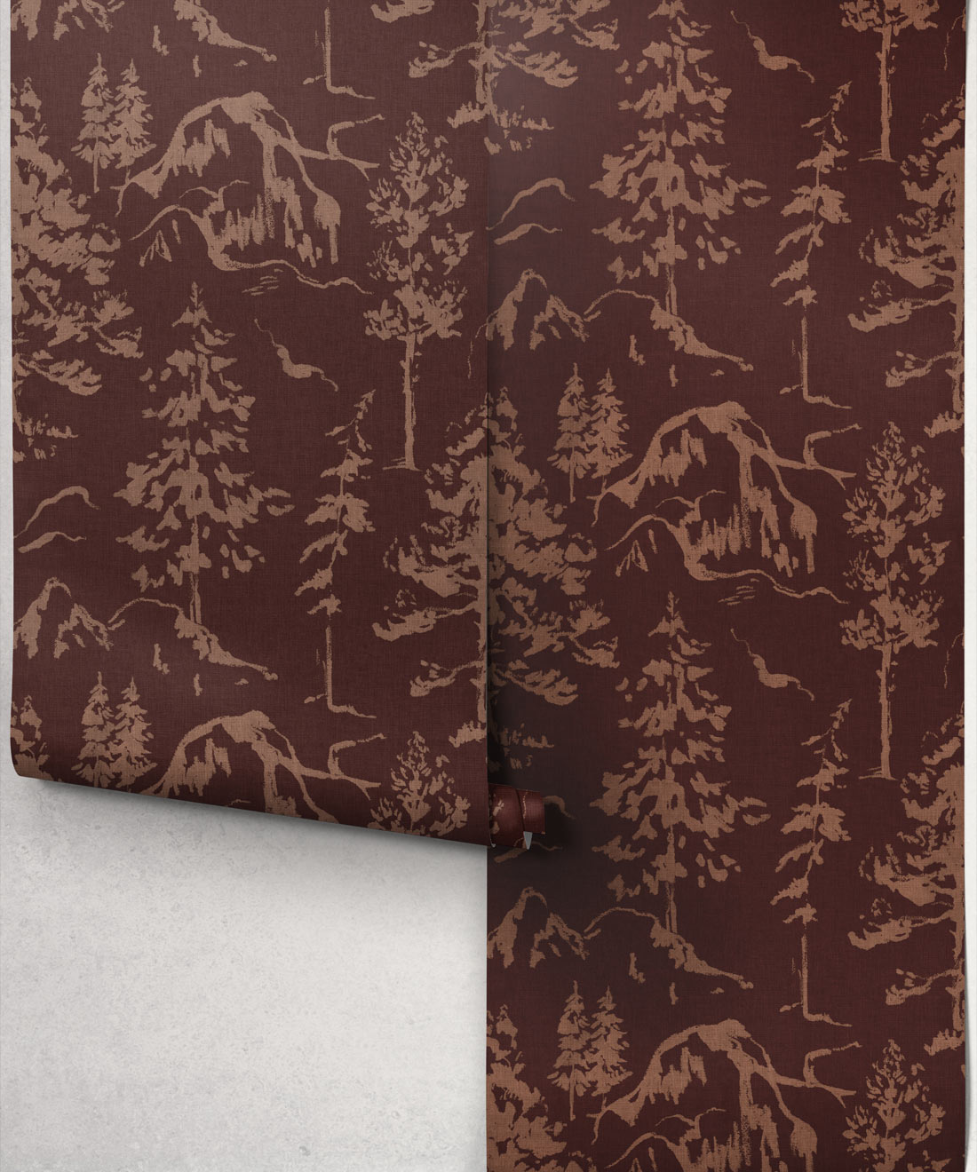 Alpine Wallpaper - Colourway: Maroon - Roll