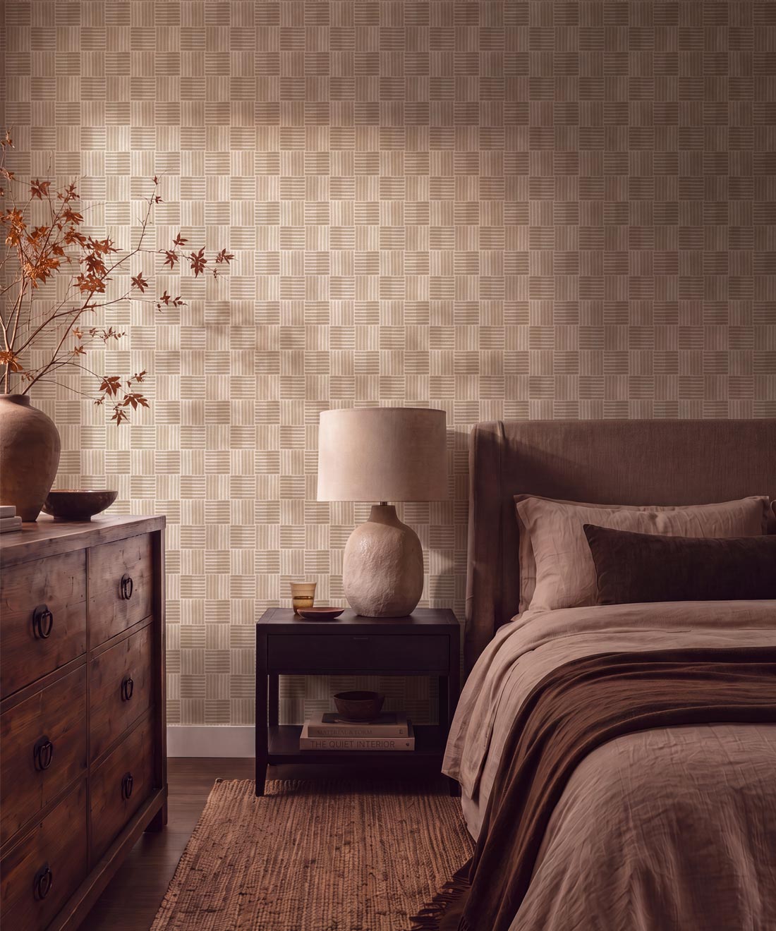 Zephyr Wallpaper - Colourway: Walnut - Insitu