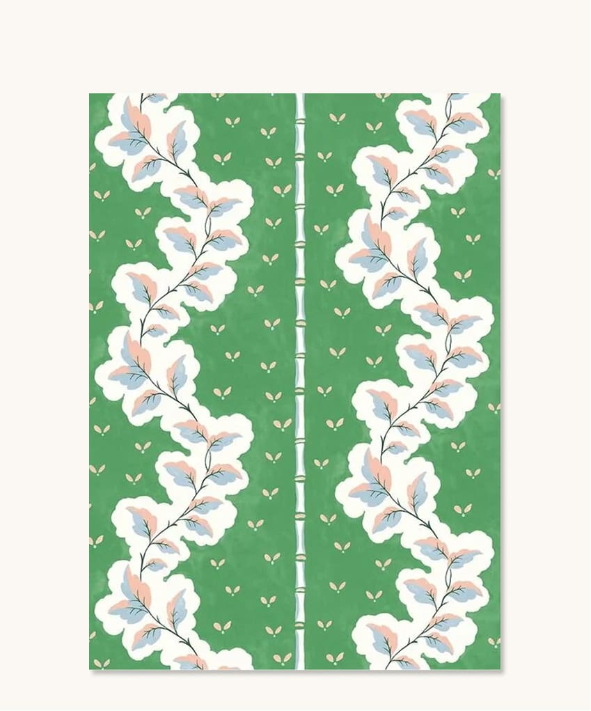 Silk Road Wallpaper - Colourway: Emerald - Swatch - M&K Studio - 'As Seen In' 8 Emerald Designs for a Jewel-Toned Touch