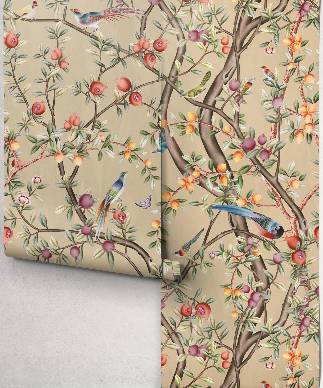 Orchard House Wallpaper - Colourway: Parchment - Roll