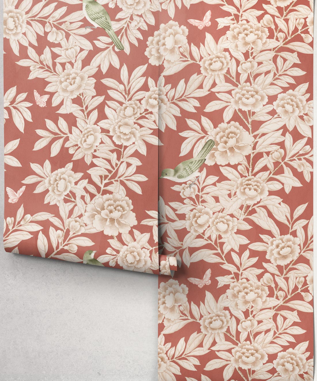 Windsor Garden Wallpaper - Colourway: Rosewood - Roll